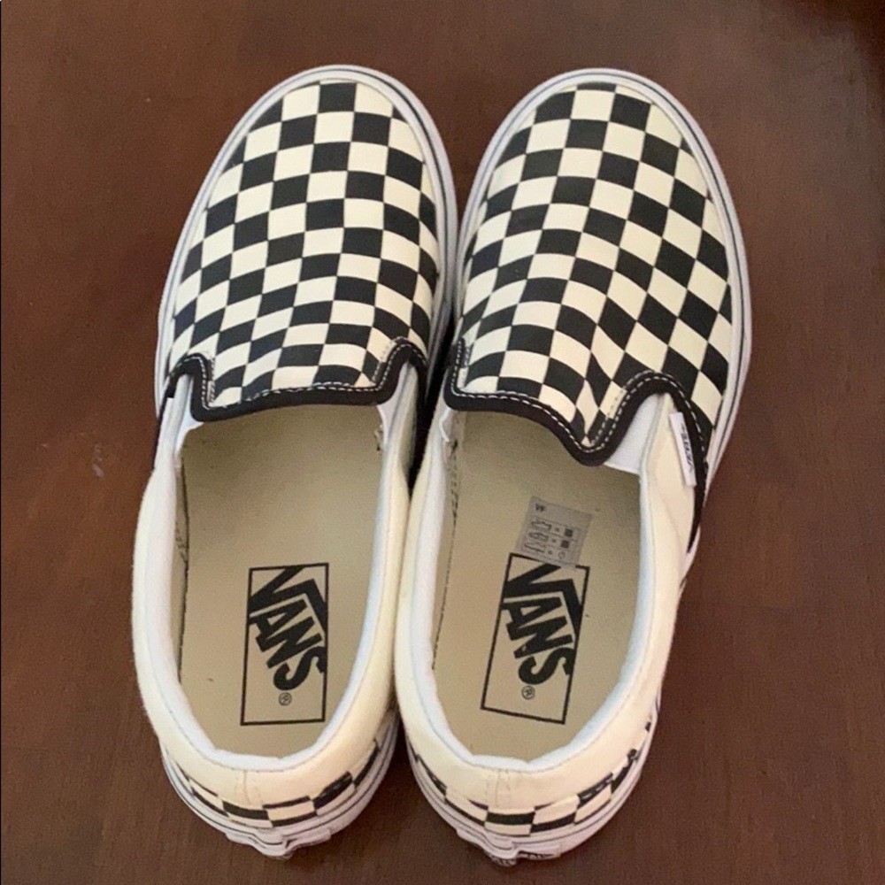platform checkered vans